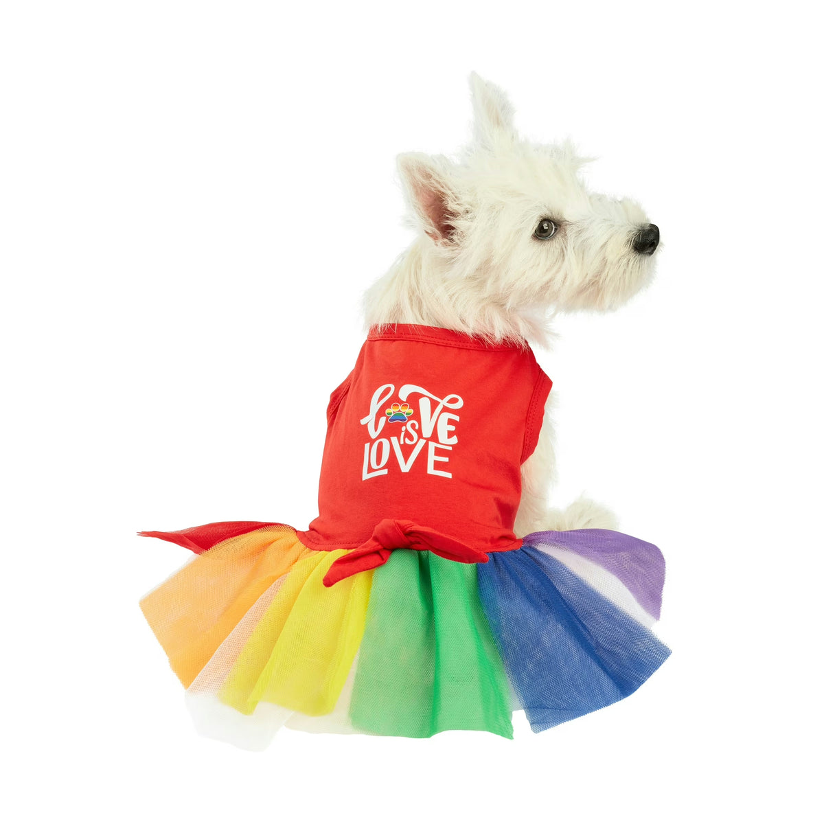 PupWear Rainbow Paw Tutu Dress